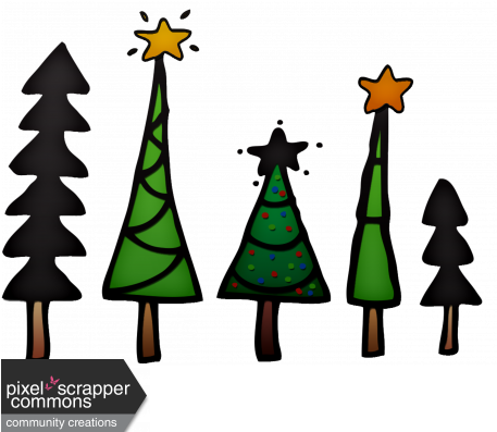 Christmas Tree Line Element Graphic By Melissa Riddle - Christmas Tree Line Element Graphic By Melissa Riddle (456x456)