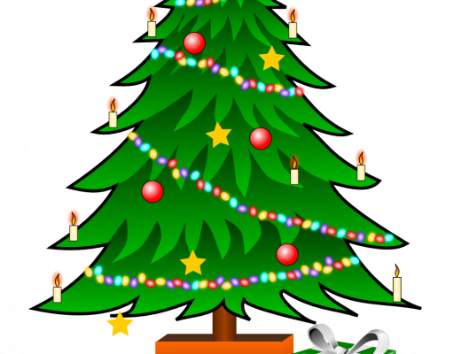Christmas Tree With Presents Clip Art - Christmas Tree With Presents Clip Art (520x400)