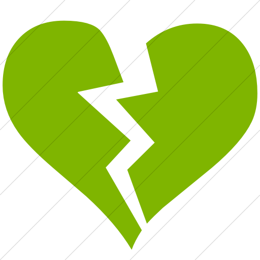 Classica Broken Heart Icon Simple Green - Classica Broken Heart Icon Simple Green (512x512)