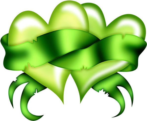 Lime Green Ribbon & Hearts - Lime Green Ribbon & Hearts (638x535)
