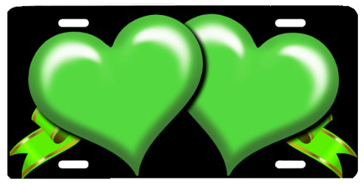 Green Hearts With Ribbons - Green Hearts With Ribbons (600x400)