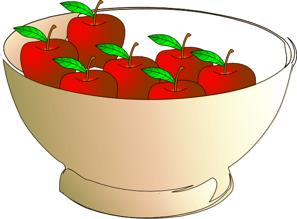 Bowl 7 Apples Clip Art - Bowl 7 Apples Clip Art (600x443)