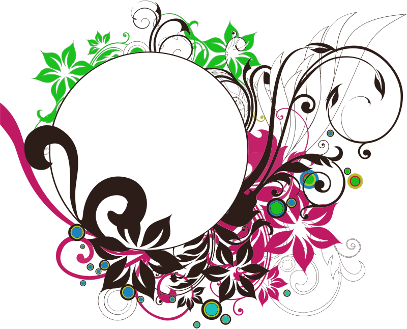 Clipart Floral Flourish Round Frame Double Heart Scroll - Clipart Floral Flourish Round Frame Double Heart Scroll (800x646)