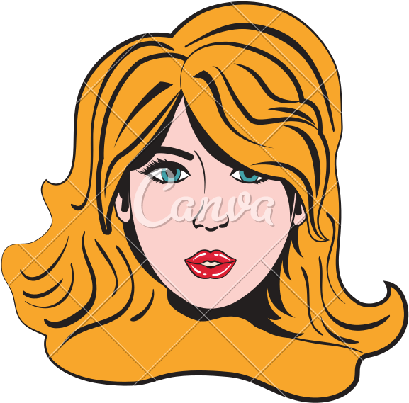 Woman Girl Retro Hair Pop Art Icon - Woman Girl Retro Hair Pop Art Icon (800x800)