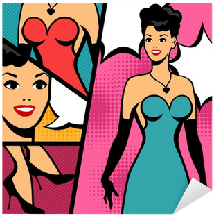 Illustration Of Retro Girl In Pop Art Style - Illustration Of Retro Girl In Pop Art Style (400x400)