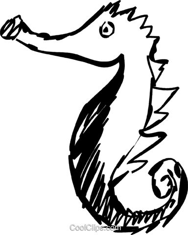 Sea Horse Royalty Free Vector Clip Art Illustration - Sea Horse Royalty Free Vector Clip Art Illustration (384x480)