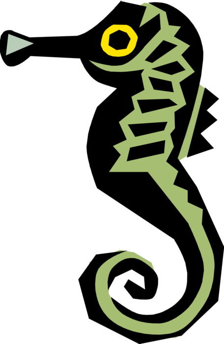 Cool Seahorse Royalty Free Vector Clip Art Illustration - Cool Seahorse Royalty Free Vector Clip Art Illustration (456x700)
