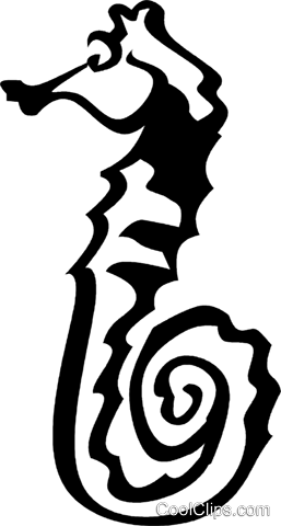 Sea Horse Royalty Free Vector Clip Art Illustration - Sea Horse Royalty Free Vector Clip Art Illustration (257x480)