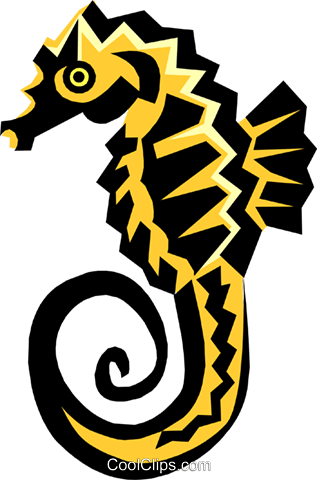 Seahorse Royalty Free Vector Clip Art Illustration - Seahorse Royalty Free Vector Clip Art Illustration (317x480)