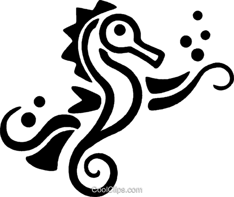 Sea Horses Royalty Free Vector Clip Art Illustration - Sea Horses Royalty Free Vector Clip Art Illustration (480x404)