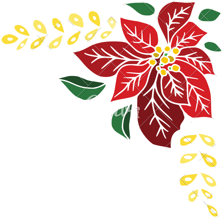 Christmas Poinsettia Icon Art - Christmas Poinsettia Icon Art (800x800)