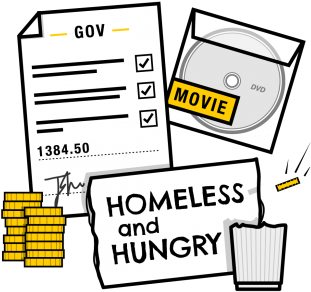 Forced Criminality Illustration Showing Fake Dvd, Benefits - Forced Criminality Illustration Showing Fake Dvd, Benefits (348x348)