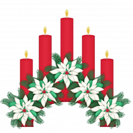 Candle Bridge With Poinsettias Graphic By Tina Shaw - Candle Bridge With Poinsettias Graphic By Tina Shaw (456x456)