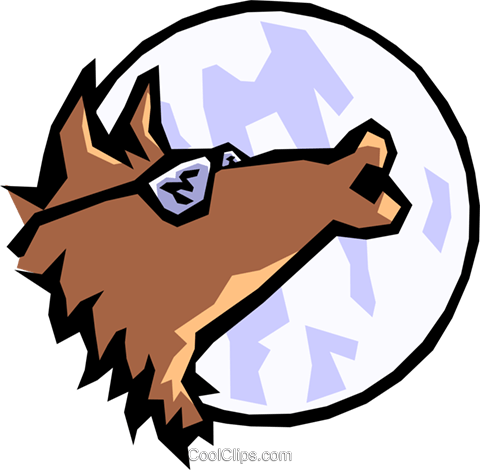 Howling Wolf Royalty Free Vector Clip Art Illustration - Howling Wolf Royalty Free Vector Clip Art Illustration (480x470)