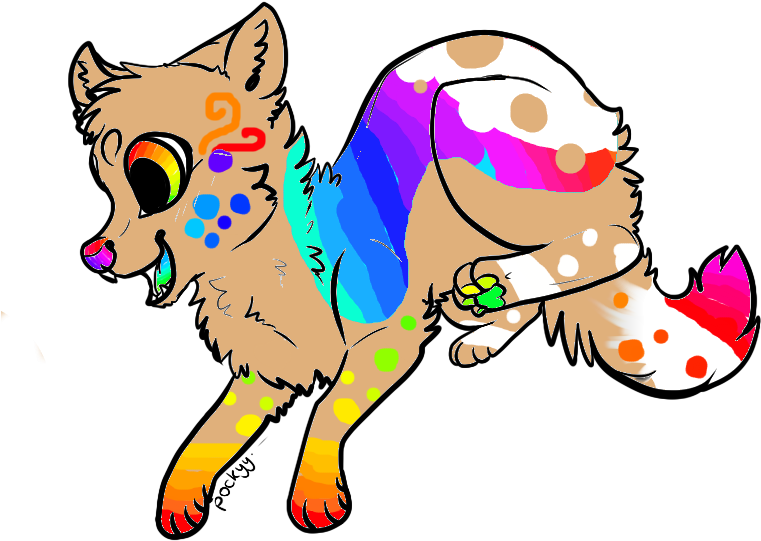 Cute Rainbow Wolf Adobt - Cute Rainbow Wolf Adobt (800x600)