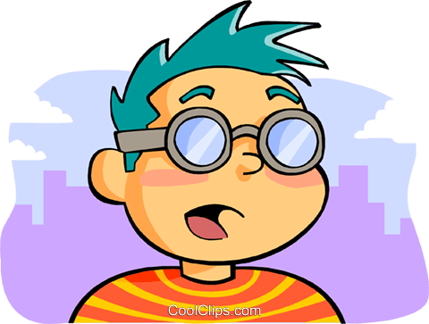 Boy With Glasses Royalty Free Vector Clip Art Illustration - Boy With Glasses Royalty Free Vector Clip Art Illustration (480x363)