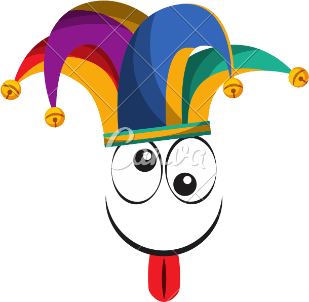 Crazy Face With Harlequin Hat Icon - Crazy Face With Harlequin Hat Icon (800x800)