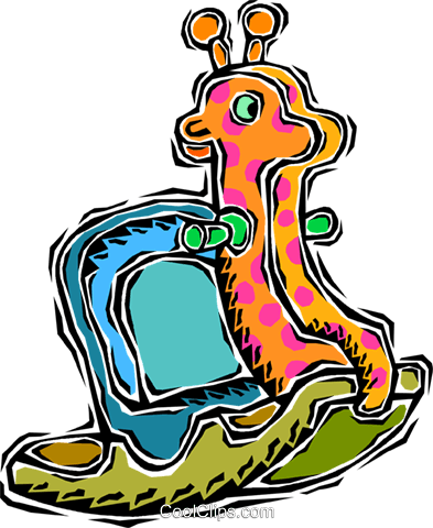 Child's Rocking Horse Royalty Free Vector Clip Art - Child's Rocking Horse Royalty Free Vector Clip Art (393x480)