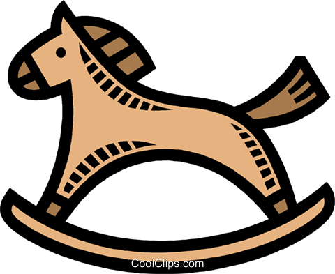 Rocking Horse Royalty Free Vector Clip Art Illustration - Rocking Horse Royalty Free Vector Clip Art Illustration (480x393)