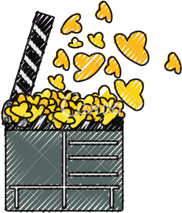 Cinema Clapboard With Popcorn Illustration - Cinema Clapboard With Popcorn Illustration (800x800)