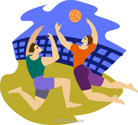 Beach Volleyball Royalty Free Vector Clip Art Illustration - Beach Volleyball Royalty Free Vector Clip Art Illustration (480x436)