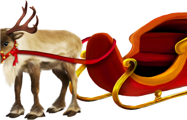 Sleigh Clipart Red Sleigh - Sleigh Clipart Red Sleigh (640x480)