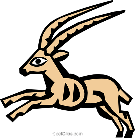 Cool Antelope Royalty Free Vector Clip Art Illustration - Cool Antelope Royalty Free Vector Clip Art Illustration (471x480)
