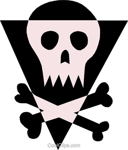 Skull & Crossbones Royalty Free Vector Clip Art Illustration - Skull & Crossbones Royalty Free Vector Clip Art Illustration (410x480)