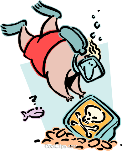 Scuba Diver With Skull And Cross Bones Royalty Free - Scuba Diver With Skull And Cross Bones Royalty Free (390x480)