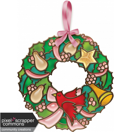 Holiday Wreath With Cardinal And Pears Graphic By Cully - Holiday Wreath With Cardinal And Pears Graphic By Cully (456x456)