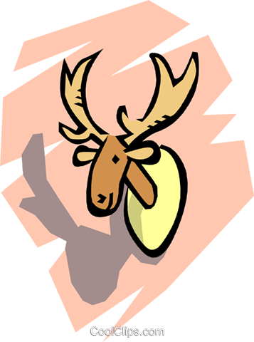 Moose Head Royalty Free Vector Clip Art Illustration - Moose Head Royalty Free Vector Clip Art Illustration (357x480)
