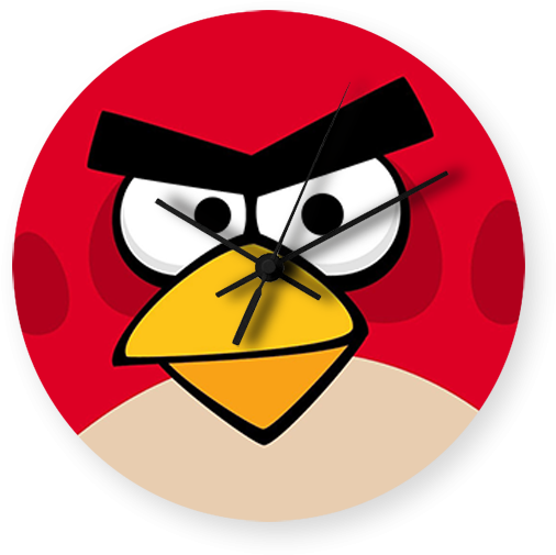 Angry Bird Art Printed Wall Clock - Angry Bird Art Printed Wall Clock (600x600)