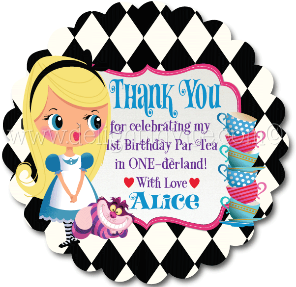 Alice In Onederland 1st Birthday Favor Tags - Alice In Onederland 1st Birthday Favor Tags (612x612)