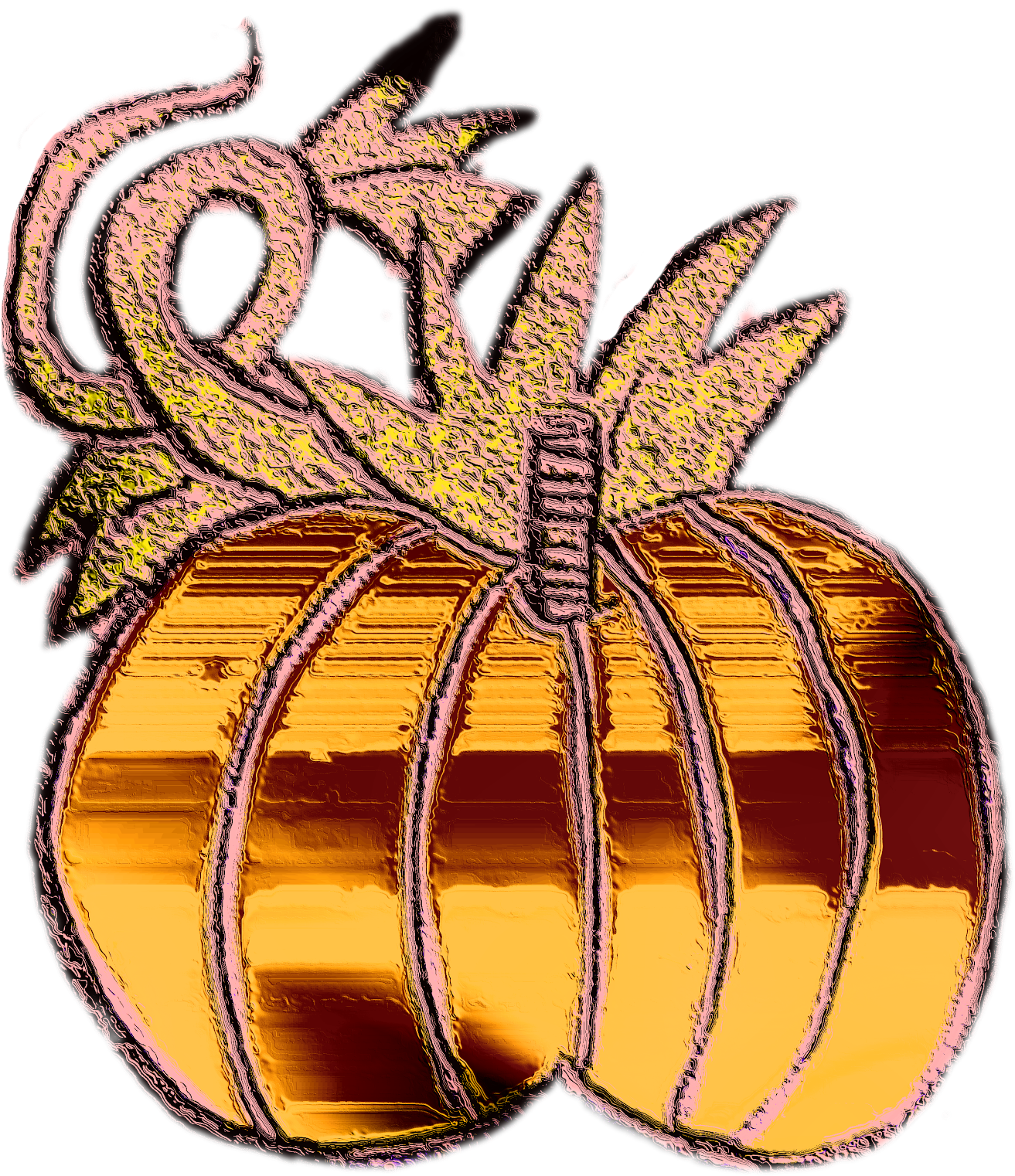 Chubby Pumpkins With Vine To Left And Large Leaf To - Chubby Pumpkins With Vine To Left And Large Leaf To (1412x1600)