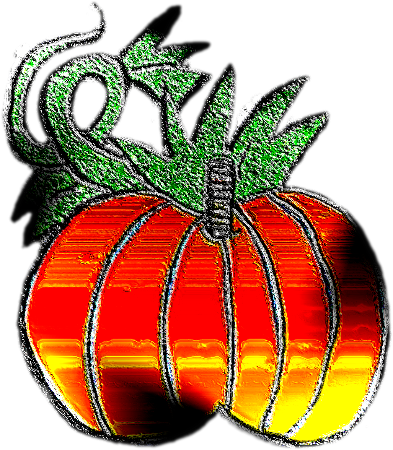 Chubby Pumpkins With Vine To Left And Large Leaf To - Chubby Pumpkins With Vine To Left And Large Leaf To (1412x1600)