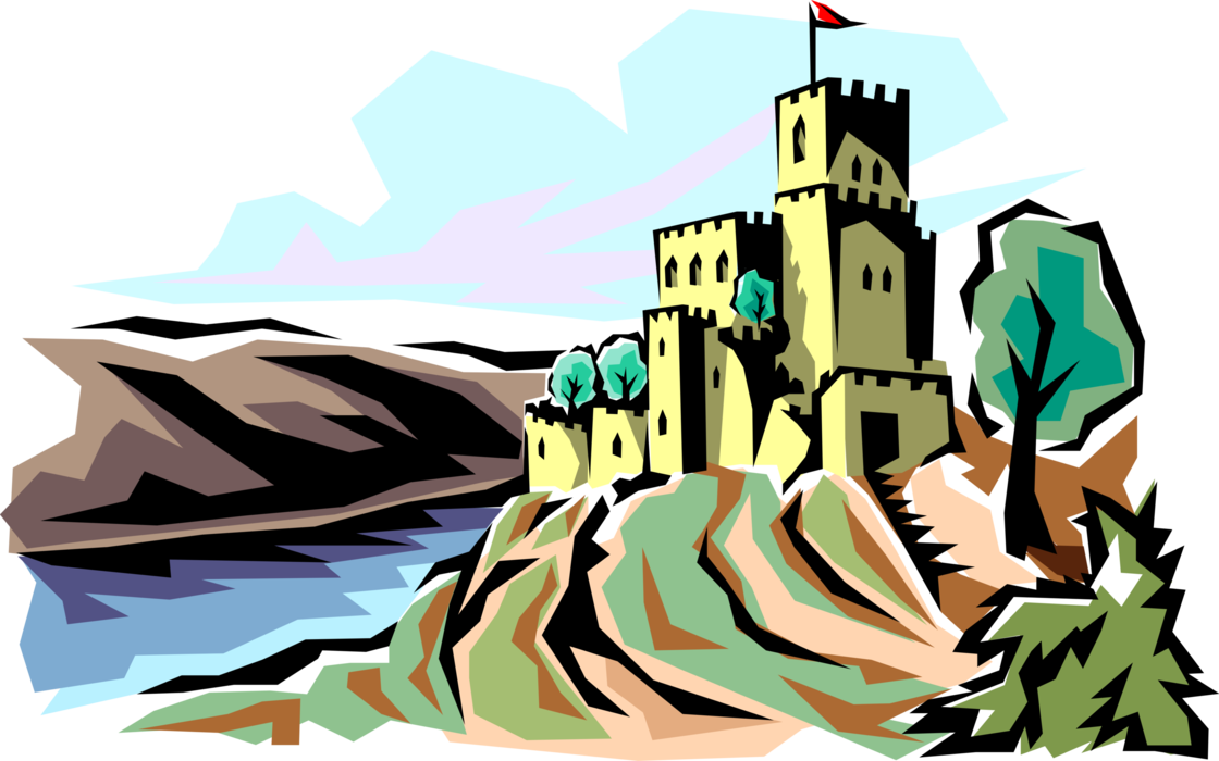 Vector Illustration Of Medieval Castle Fortification - Vector Illustration Of Medieval Castle Fortification (1120x700)