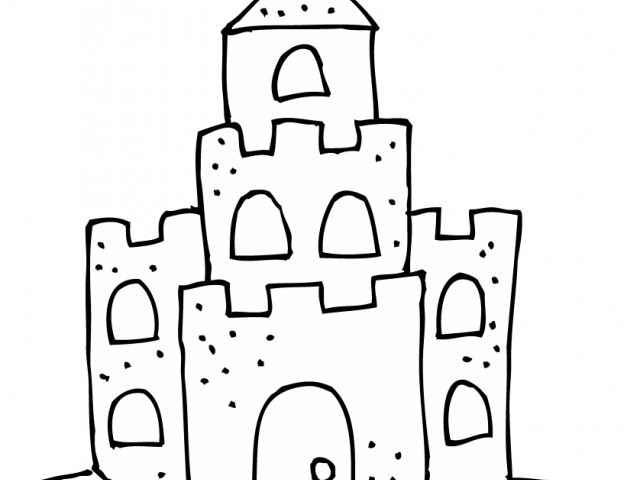 Sand Castle Clipart Colouring Page - Sand Castle Clipart Colouring Page (640x480)
