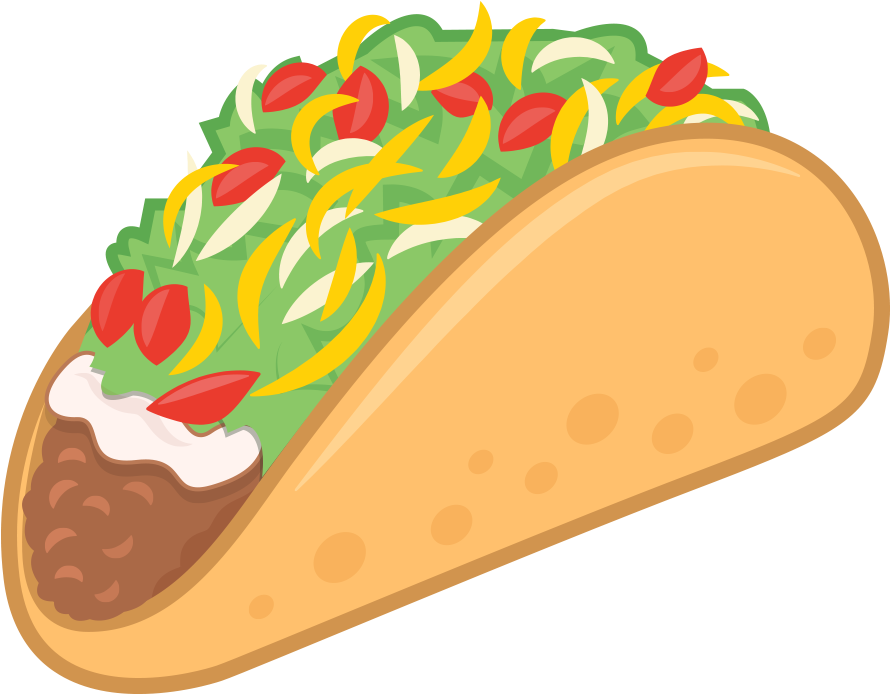 Taco Mexican Food Taco Emoji Vector Illustration - Taco Mexican Food Taco Emoji Vector Illustration (890x694)