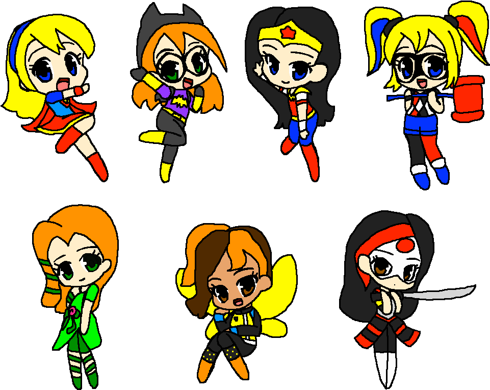 Dc Superhero Girls Chibi Group By Pokegirlrules - Dc Superhero Girls Chibi Group By Pokegirlrules (998x785)