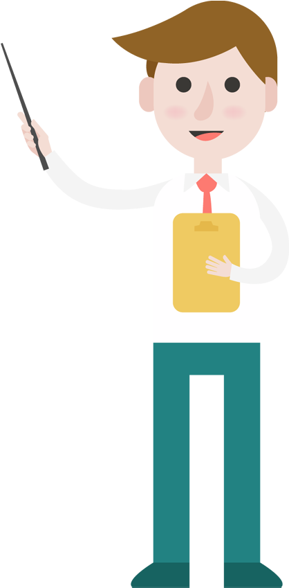 Cartoon Businessman Explaining And Pointing - Cartoon Businessman Explaining And Pointing (450x860)