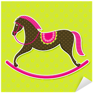 Vector Rocking Horse Baby Card Sticker • Pixers® • - Vector Rocking Horse Baby Card Sticker • Pixers® • (400x400)