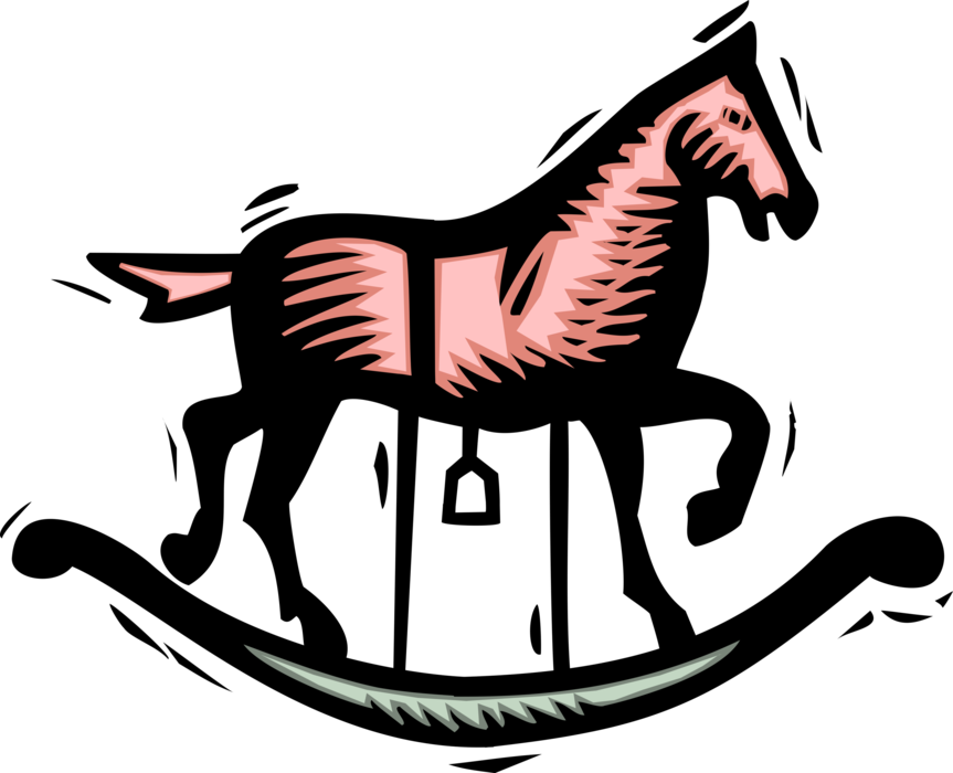 Vector Illustration Of Child's Rocking Horse Play Toy - Vector Illustration Of Child's Rocking Horse Play Toy (863x700)
