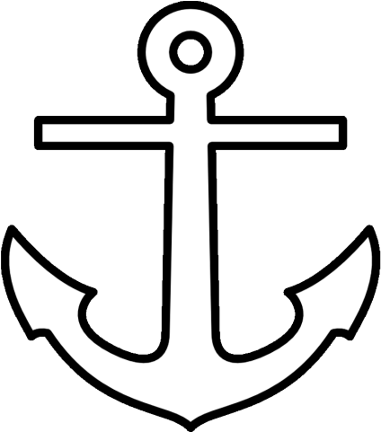 Anchor Clipart Black And White - Anchor Easy To Draw (640x480)