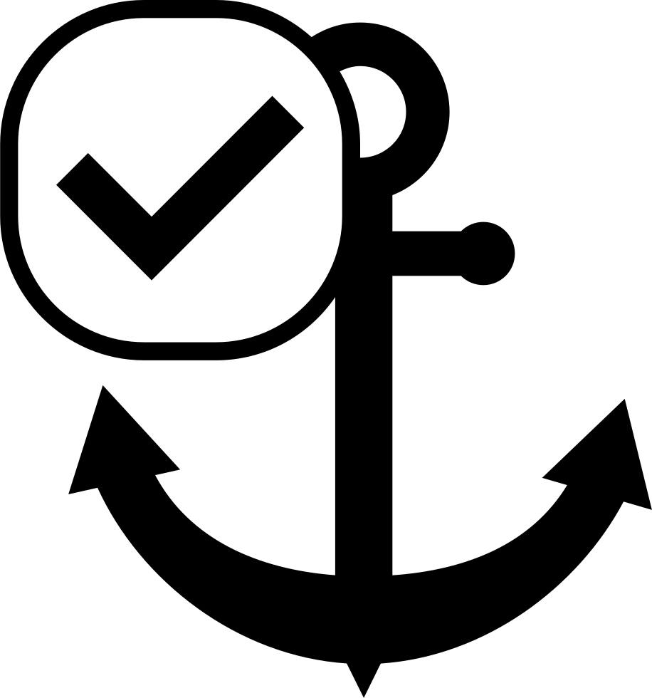 Anchor With Check Mark Svg Png Icon - Anchor Icon Png (916x980)
