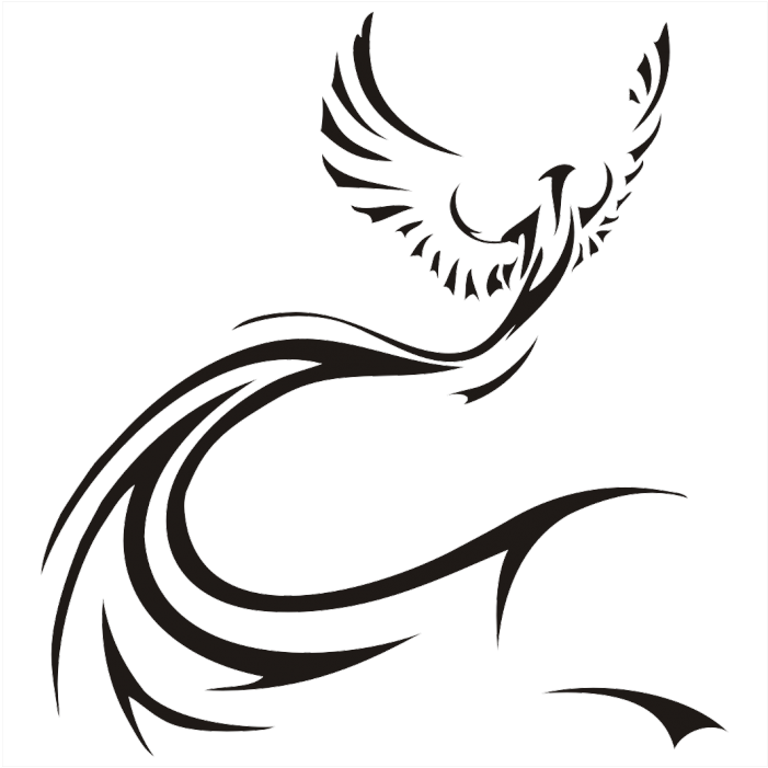 Anchor Tattoos Clipart Stencil - Fenix Blanco Y Negro (700x800)