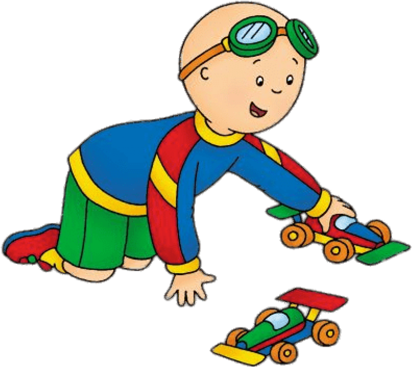 Free Png Download Caillou Playing With Toy Cars Clipart - Caillou Playing With Toys (851x758)