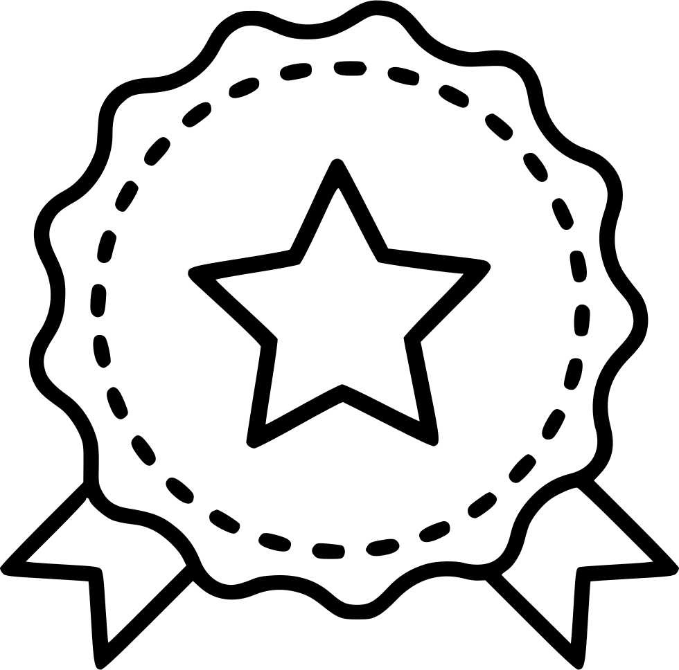 Prize Ribbon Reward Comments - Outline Star Design (980x968)