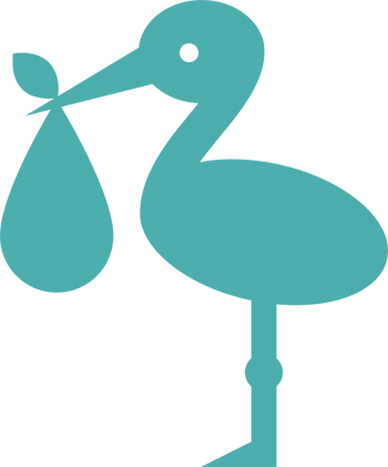 Stork Clipart Birthing - Stork Clipart Birthing (350x421)