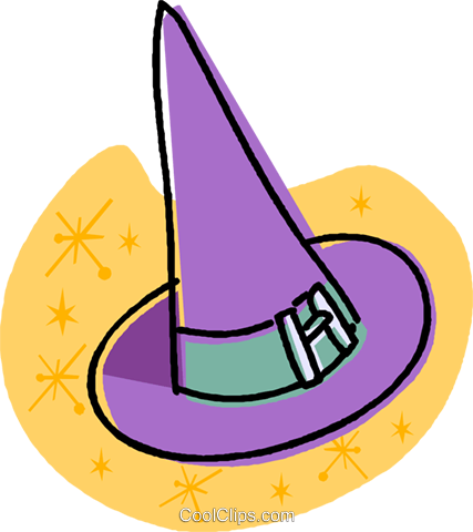 Witches Hat Royalty Free Vector Clip Art Illustration - Hat (427x480)