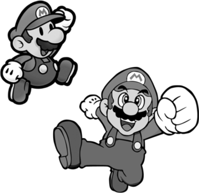 Mario Black And White Clipart - Super Paper Mario (400x388)